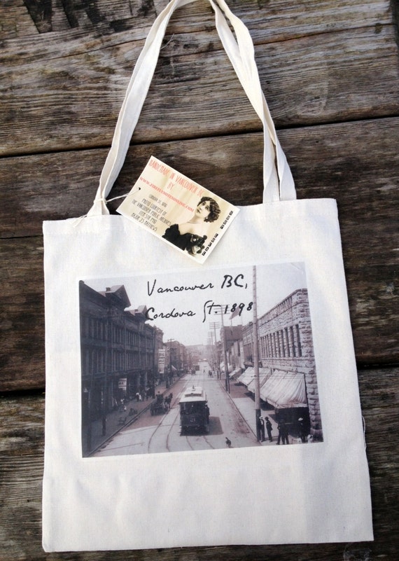 Victorian Vancouver BC tote bag, Cordova street