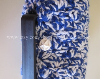 French Press Cozy - Large Size - In Royal Blue and Snow White
