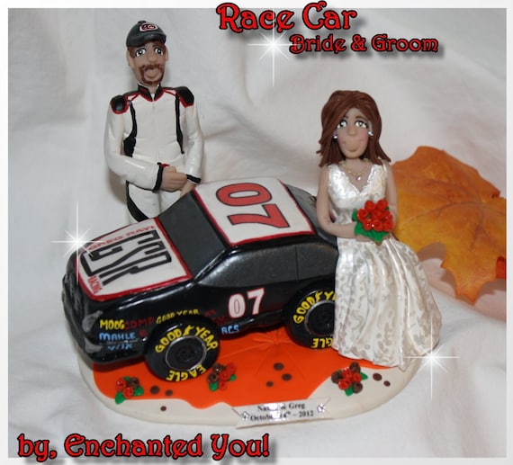  Race  Car  Personalized Wedding  Cake  Topper 