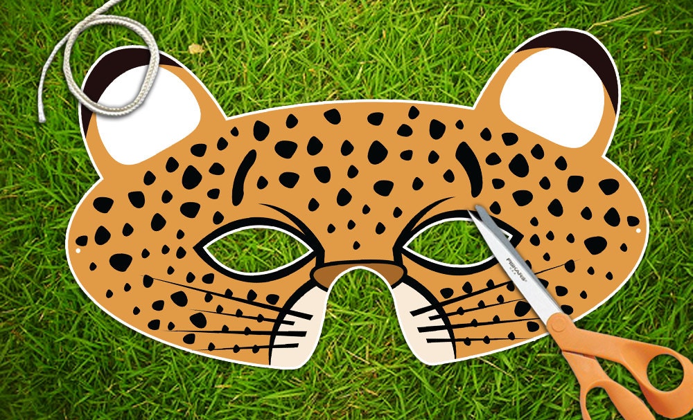Cheetah Printable PDF Childrens Party Mask Halloween Mask