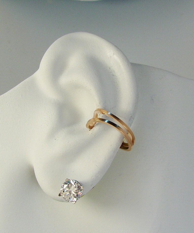 POST Conch Pierced Cartilage Earring Gauge Piercing 14k Pink