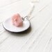 White Enamel Necklace, Peach Cream Flower - Blushing Flora