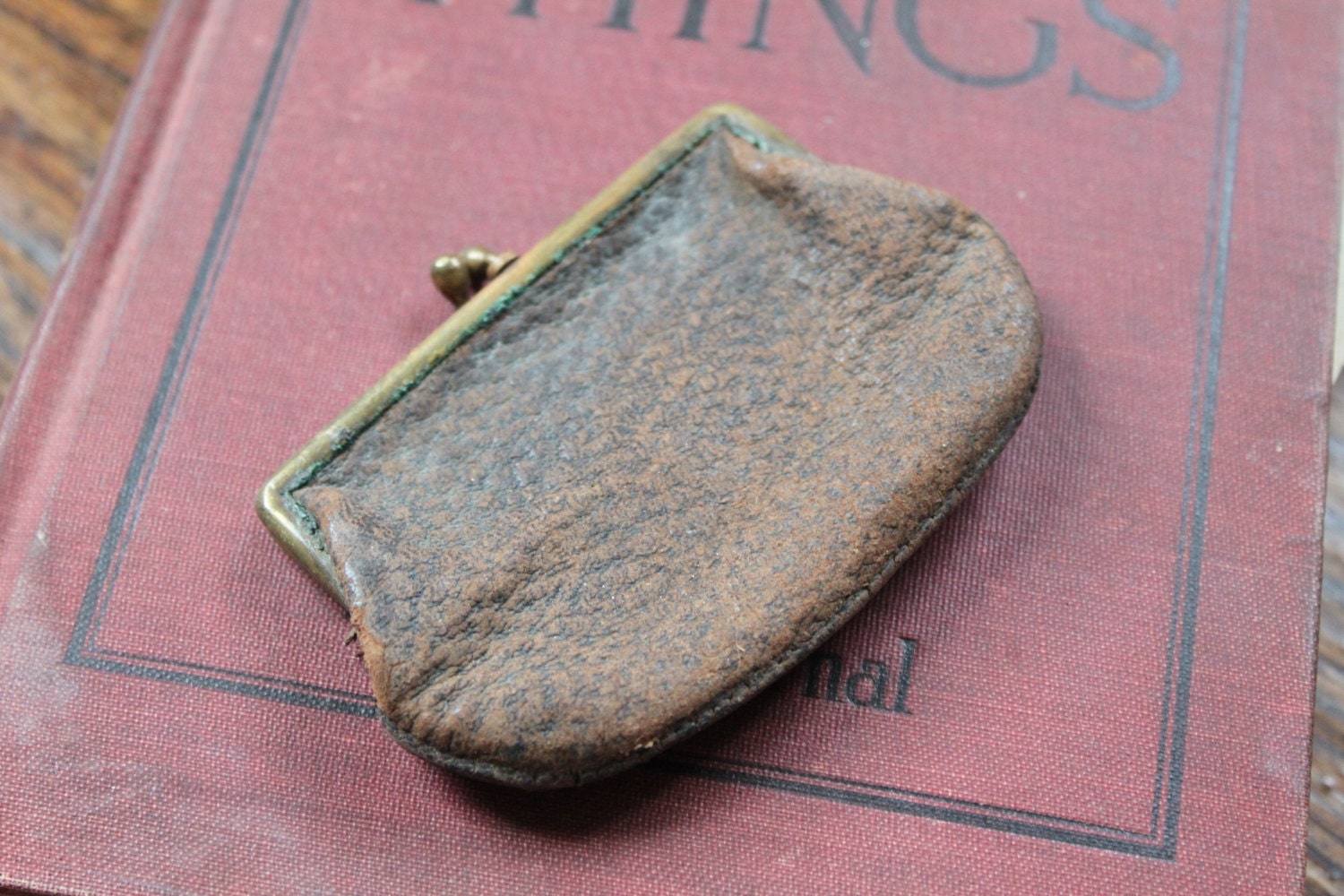 Antique 1800s Leather Coin Purse Useable by PhatCatVintage on Etsy
