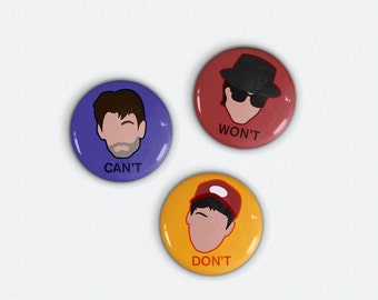 Magnets - Beastie Boys Inspired Original Illustrated 1 in. Magnet set of 3
