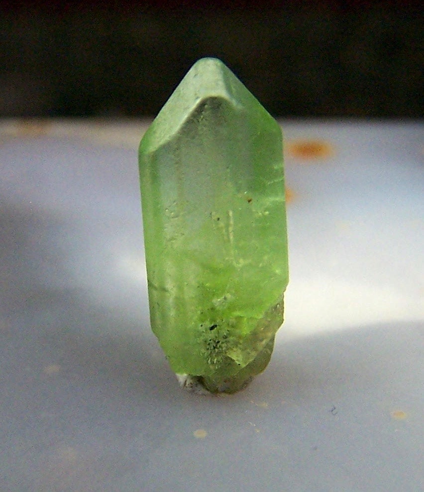 Peridot Peridot Crystal with Terminated point gemmy wire
