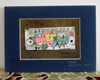 LACKOVIC "TRAIN" Signed Original Pen & Ink