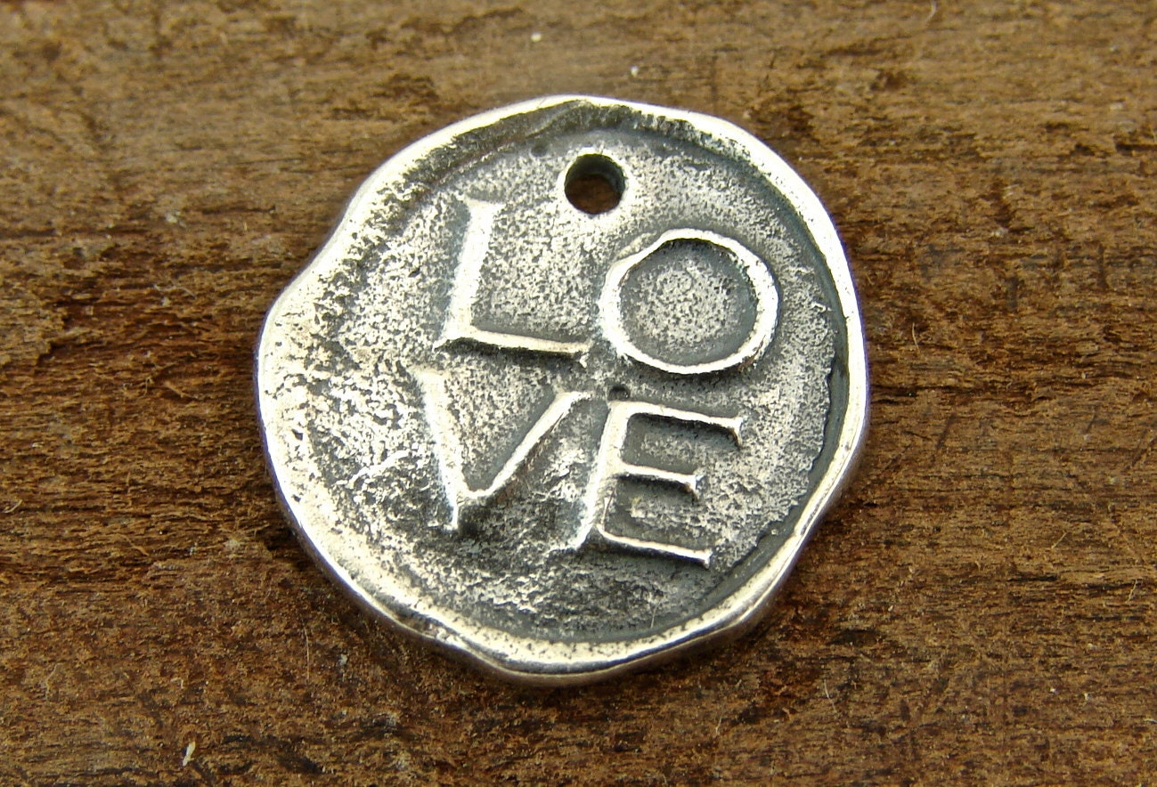 Love Artisan Sterling Silver Wax Seal Charm or Petite