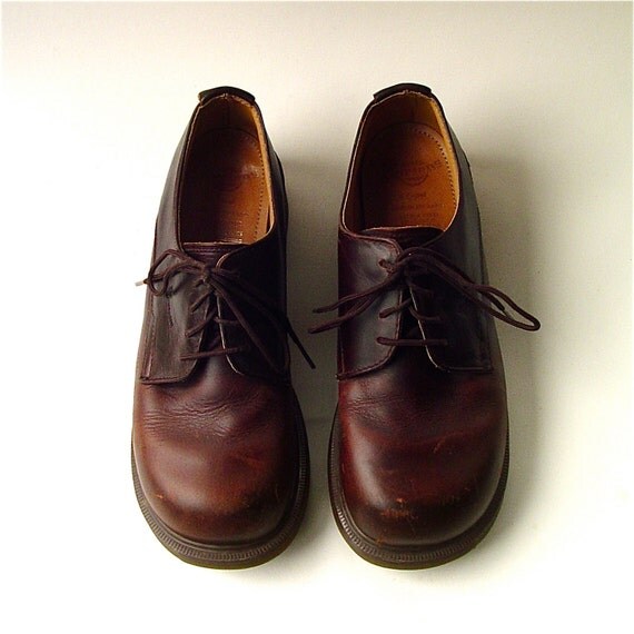 90s vintage Doc Martens Brown Leather Air Wair Shoes Made in