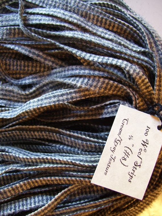 100 Primitive Rug Hooking 1/4 inch Wool Strips Cream and