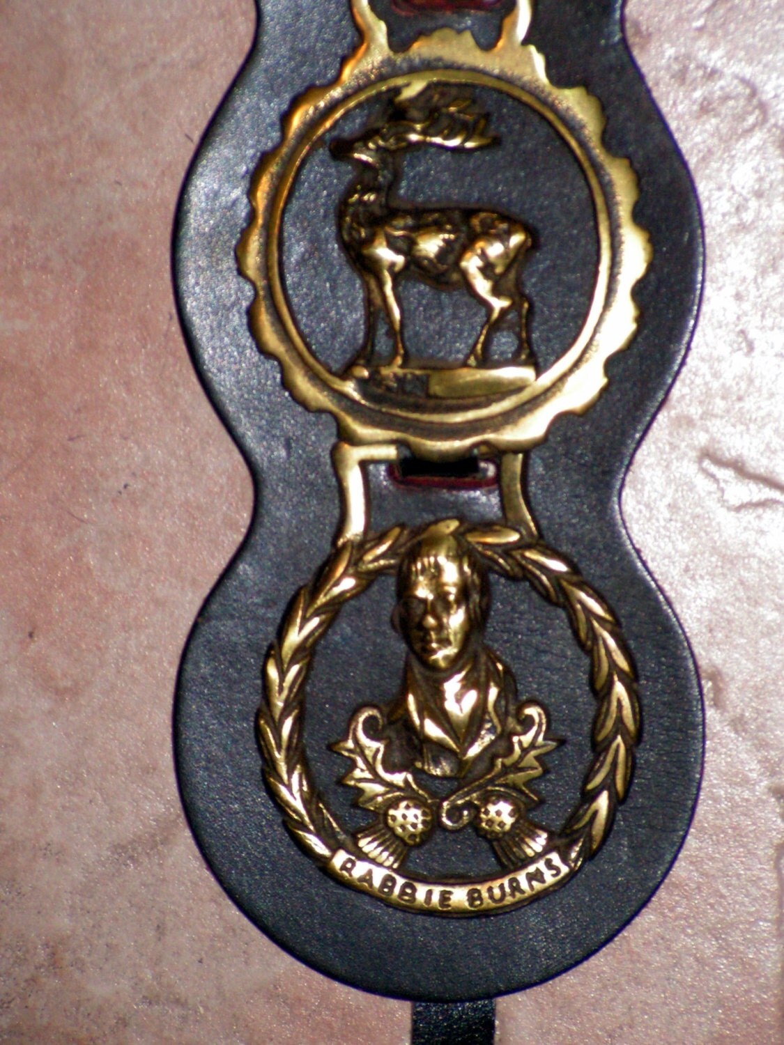 Vintage Horse Brasses on Leather Strap Martingale