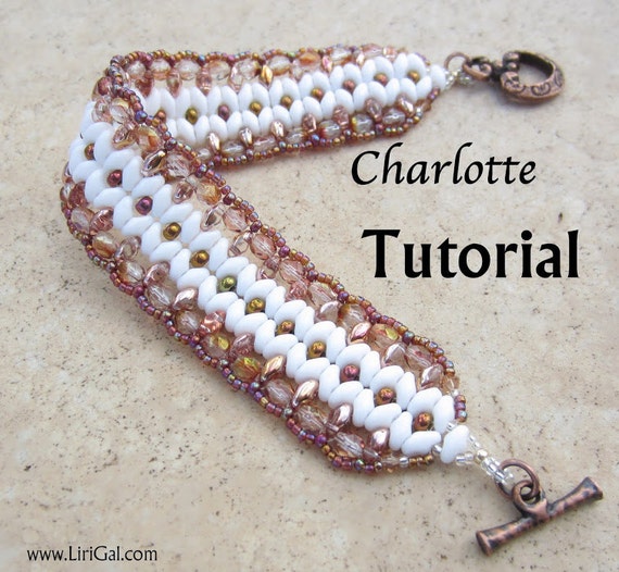 Charlotte  Twin  Superduo  Beadwork Bracelet PDF Tutorial