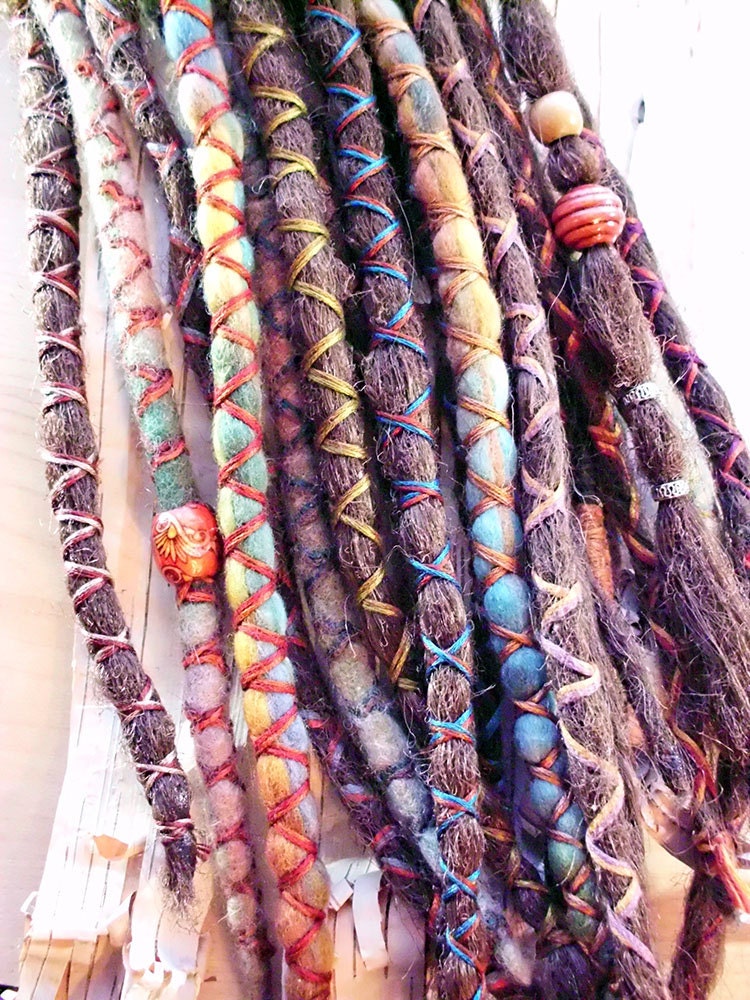 10 Custom Dreads Hair Wraps & Beads Bohemian by PurpleFinchStore