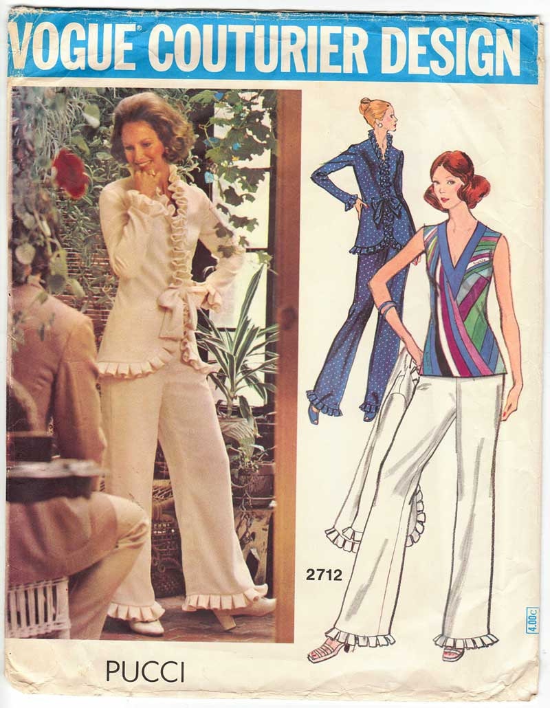 70s Pucci Pantsuit Vogue Couturier Pattern 2712, Womens Pant Suit ...