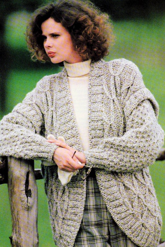 INSTANT DOWNLOAD PDF Vintage Knitting Pattern Chunky Tweed Honeycomb ...