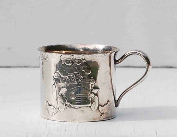 Silver Baby Vintage CUP silver  vintage cups Christening Plated  BABY baby Baby Boy Shower  Gift