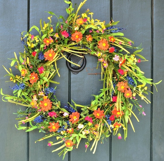 Wildflower Meadow - Meadowflower Wreath, Summer Wreath, Summer Decor, Wildflower Wreath, Party Decor