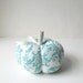 Pumpkin Pincushion with Aqua Blue and White Design
