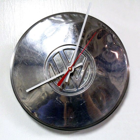 VW Wall Clock Volkswagen Hubcap Clock Volkswagon by StarlingInk
