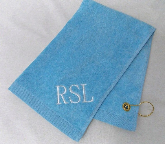 Personalized Golf, Bowling or Sports Towel In Luxurious Velour Terry-Monogram Included