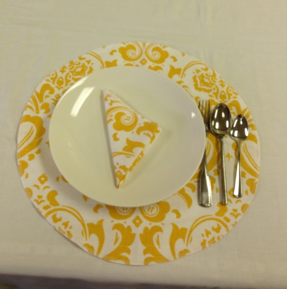 Set of round fabric placemats or napkins by KirtamDesigns on Etsy