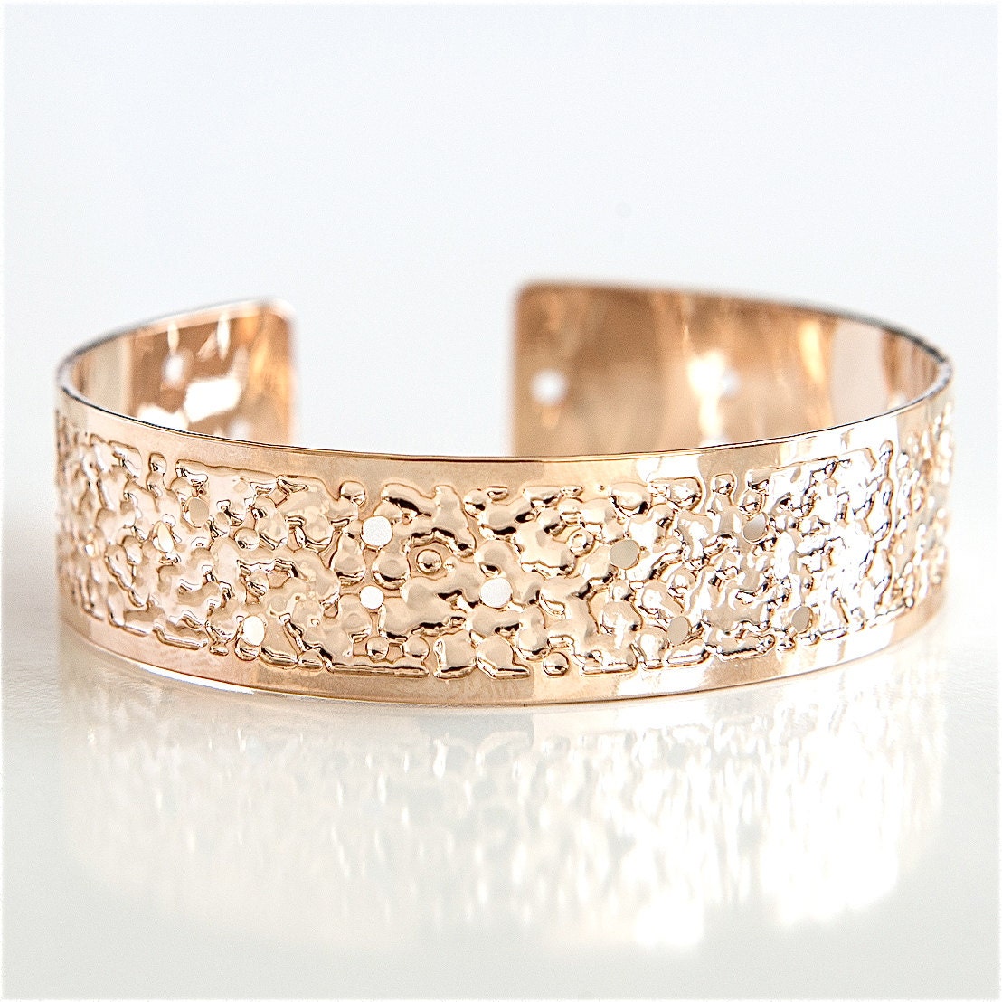 Rose gold bracelet Rose Gold cuff dots bracelet dainty rose