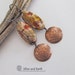 SALE - Stone Dangle Earrings, Textured Copper Earrings, Birds Eye Rhyolite, Earthy Natural Stone, Fall Autumn Colors, Etsy Sale Jewelry