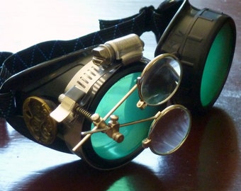 Steampunk goggles glasses Time Travel Crazy Scientist's Oculo-Vision Tool welding cyber punk biker gothic rave-owp