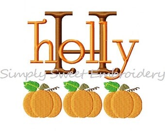 Fall Halloween Pumpkin Machine Embroidery Font Set