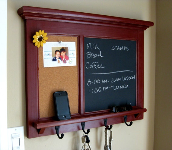 Wall Shelf Bulletin Board Cork Board Kitchen by Rozemake on Etsy