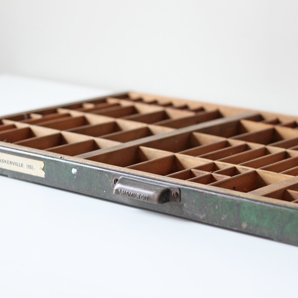 SALE // vintage letterpress drawer type press tray storage