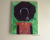 Girl With the Big Afro ORIGINAL collage