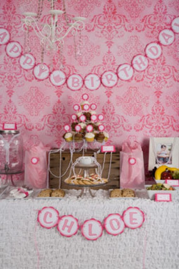 Pink Tea Party Decorations Teapot Door Hanger Tea Party