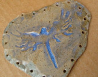 Angel Ascending Pottery Base for Basketry blue