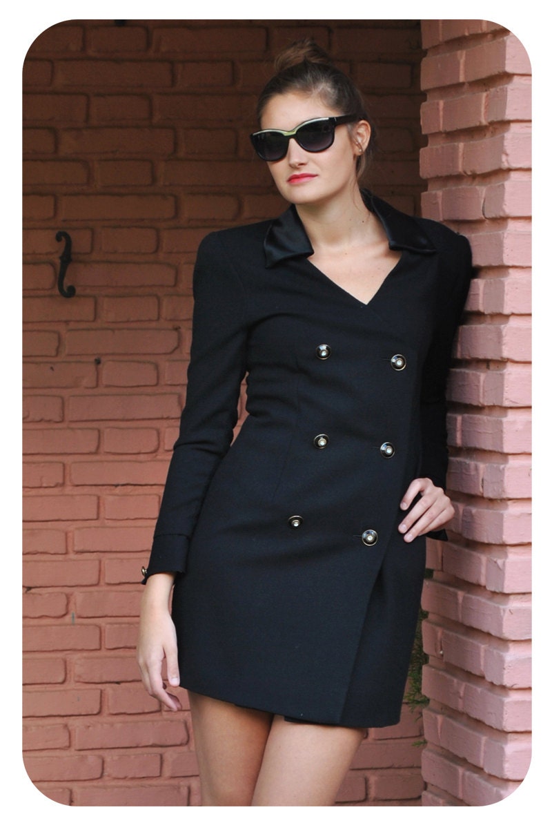 90s Career Dress – Vintage 1990s Dress Classy Sexy Little Black Dress S