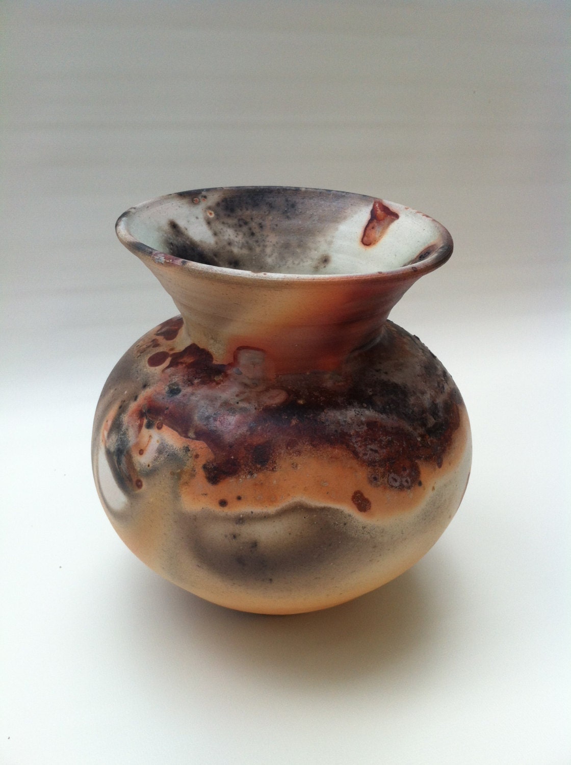 Pit Fired Vase Handmade Pottery Fired with Natural Elements