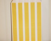Favor Bags, 24 Pastel YELLOW Vertical Stripe Paper Bags, Treat Bags, Party, Baby Shower, Wedding, Easter, Packaging, Catering, Baking, Candy Il_170x135