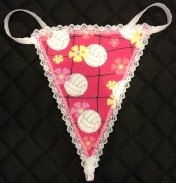 Womens PINK VOLLEYBALL GString Thong Lingerie by pmtreasurechest