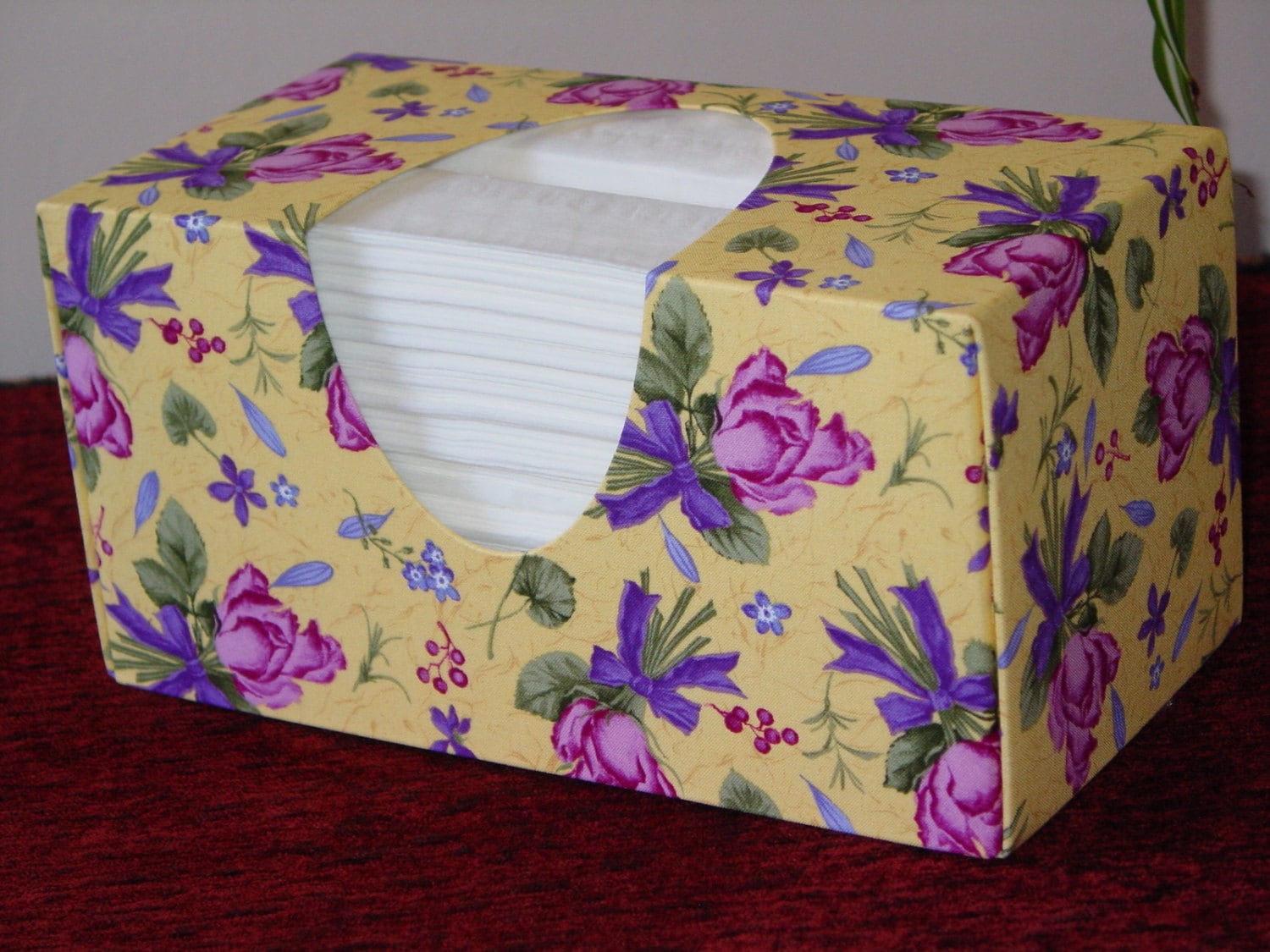 Floral CUSTOM Fabric Tissue Box Cover