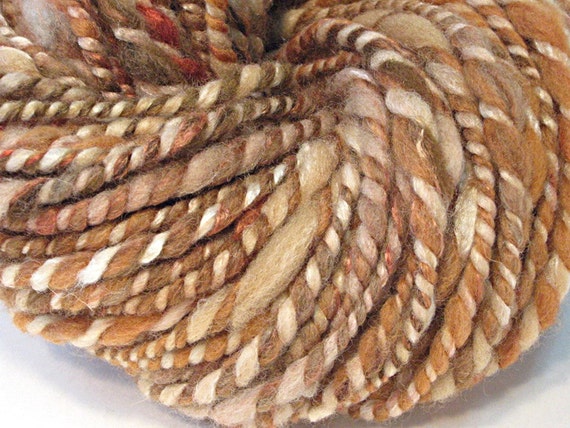 Super bulky handspun yarn in merino wool, alpaca and bamboo silk - 43 yards, 2.4 ounces/ 68 grams