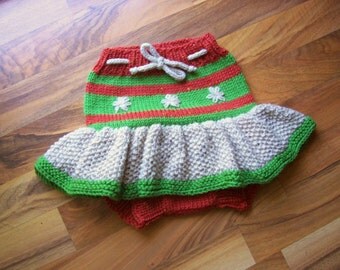 Hand Knitted Wool Cloth Diaper Cover Skirt Soaker Wool Nappy Cover Diaper Wrap Baby Diaper Cover KnitCloth Diaper size Small