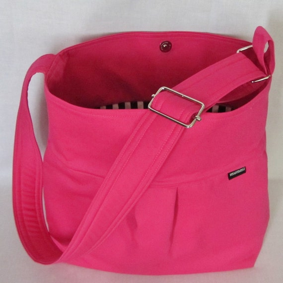 Hot pink Hobo bag large purse tote laptop diaper