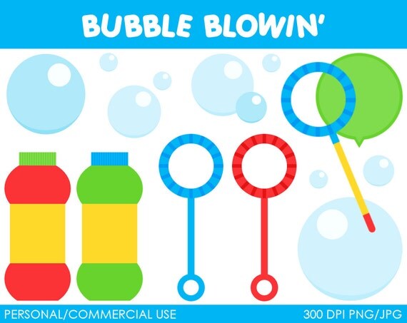 Bubble Blowin' Clipart - Digital Clip Art Graphics for Personal or Commercial Use Il_570xn