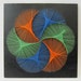 Vintage 1970s STRING ART⎮Op Art⎮stretched tricolor wool yarns