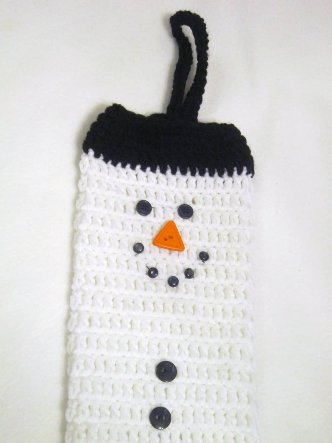 Crochet Snowman Plastic Bag Holder Walmart Bag Holder