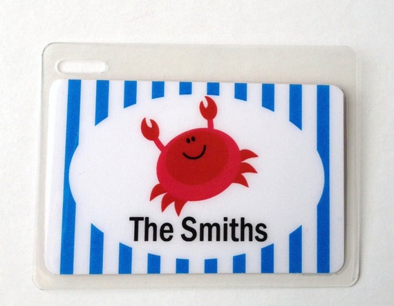 Personalized Kids Bag Tag Beach Bag Tag Kids Luggage Tag Under The Sea ...