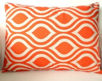 Orange Pillow Cover, Lumbar Throw Pillows, Decorative Pillows, Cushion Covers, Orange on Darker Natural Nicole Various Sizes