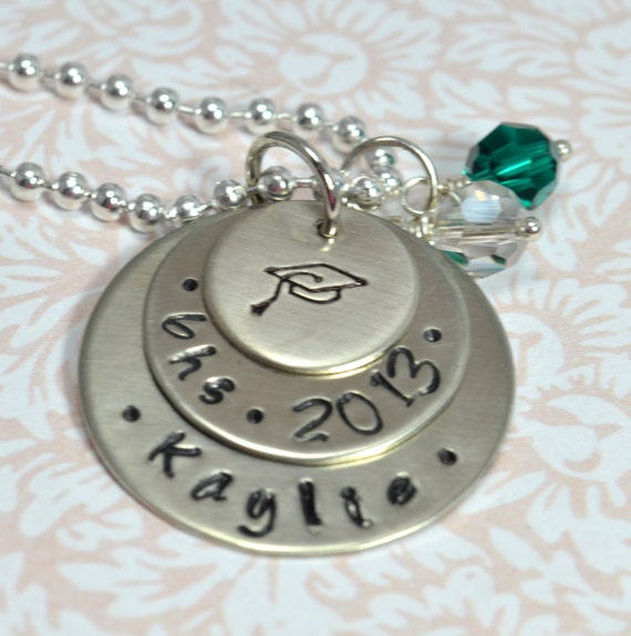 Personalized Graduation Necklace Senior by FutureHeirloomDesign
