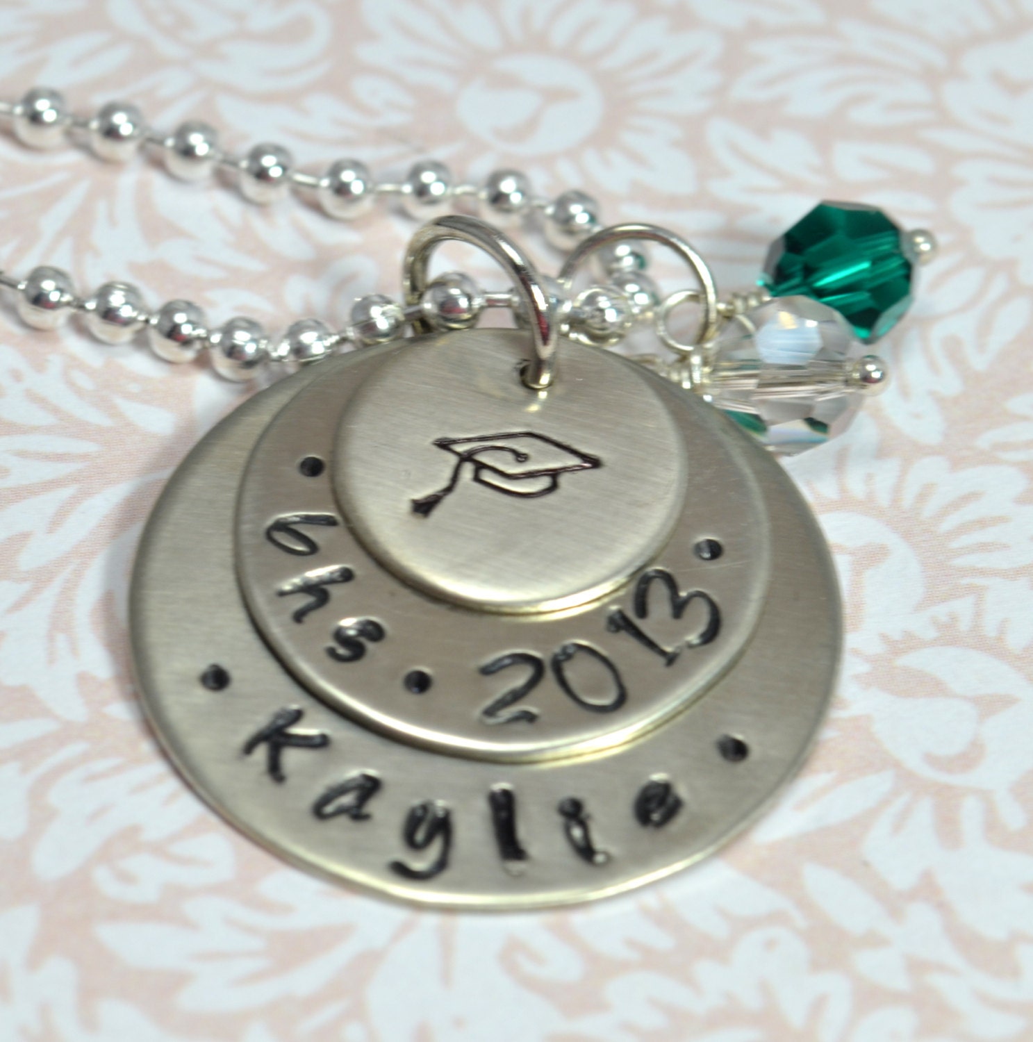 Personalized Graduation Necklace, Senior Necklace, Class of 2014, High ...