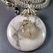 Rainbow Moonstone Pendant on Viking Knit Necklace OOAK