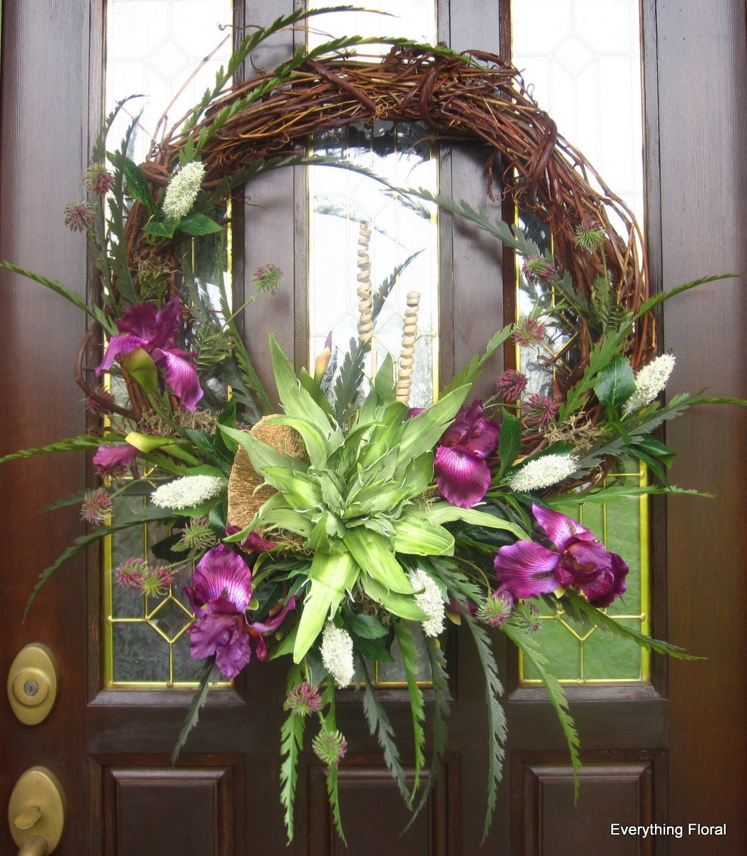 SPRING WREATH DECOR Summer Wreath Silk Flower by EverythingFloral